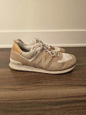 New Balance 574 Beige Tan Suede Mesh Sneakers Men’s US 13 D